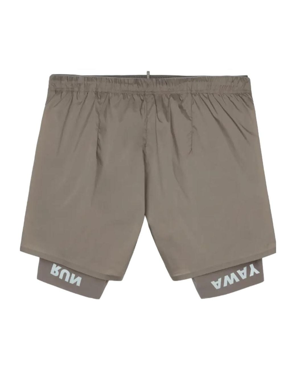 Satisfy Gray Techsilk 8' Layered Running Shorts for men