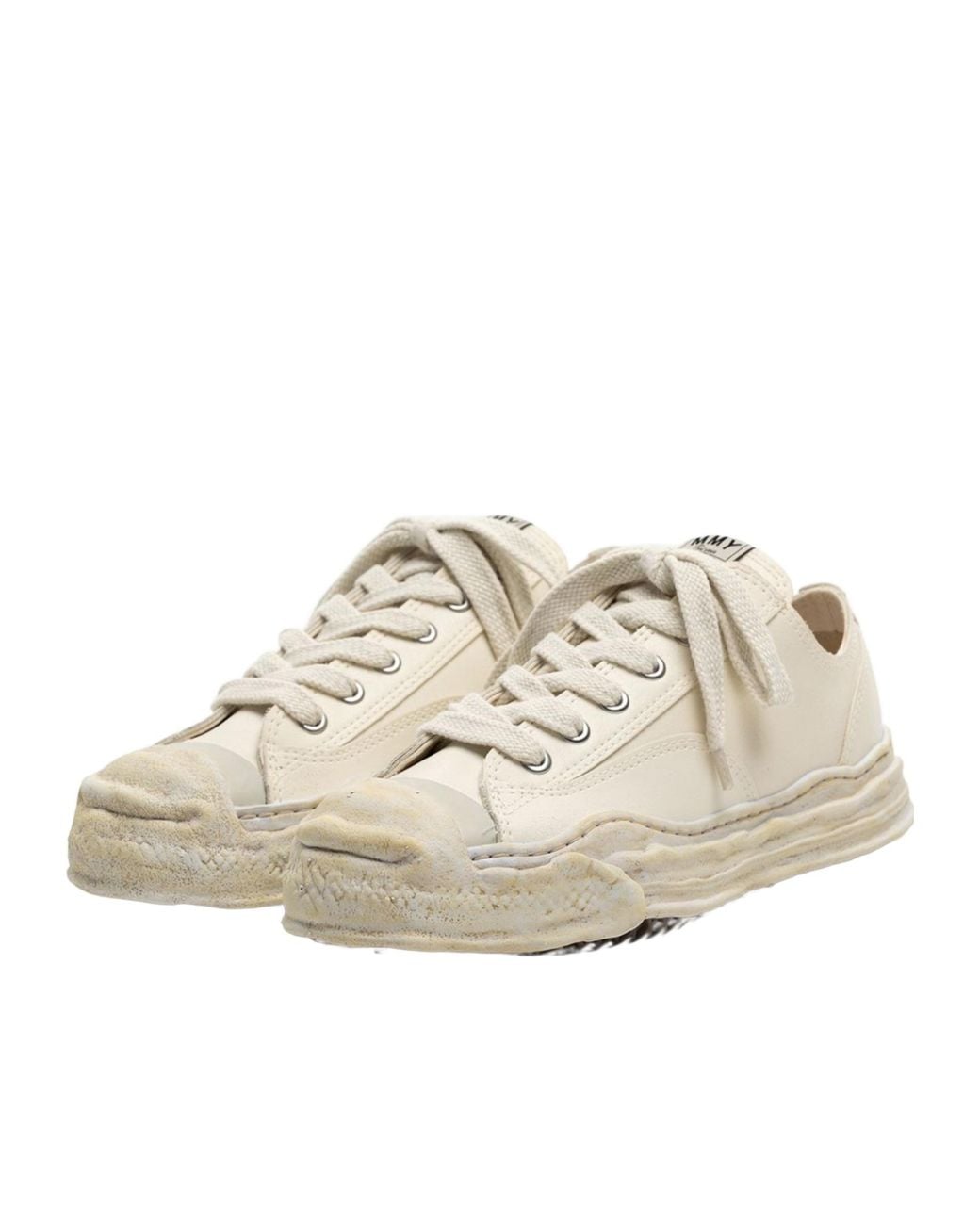 Maison Mihara Yasuhiro White Distressed Low-Top Sneakers for men