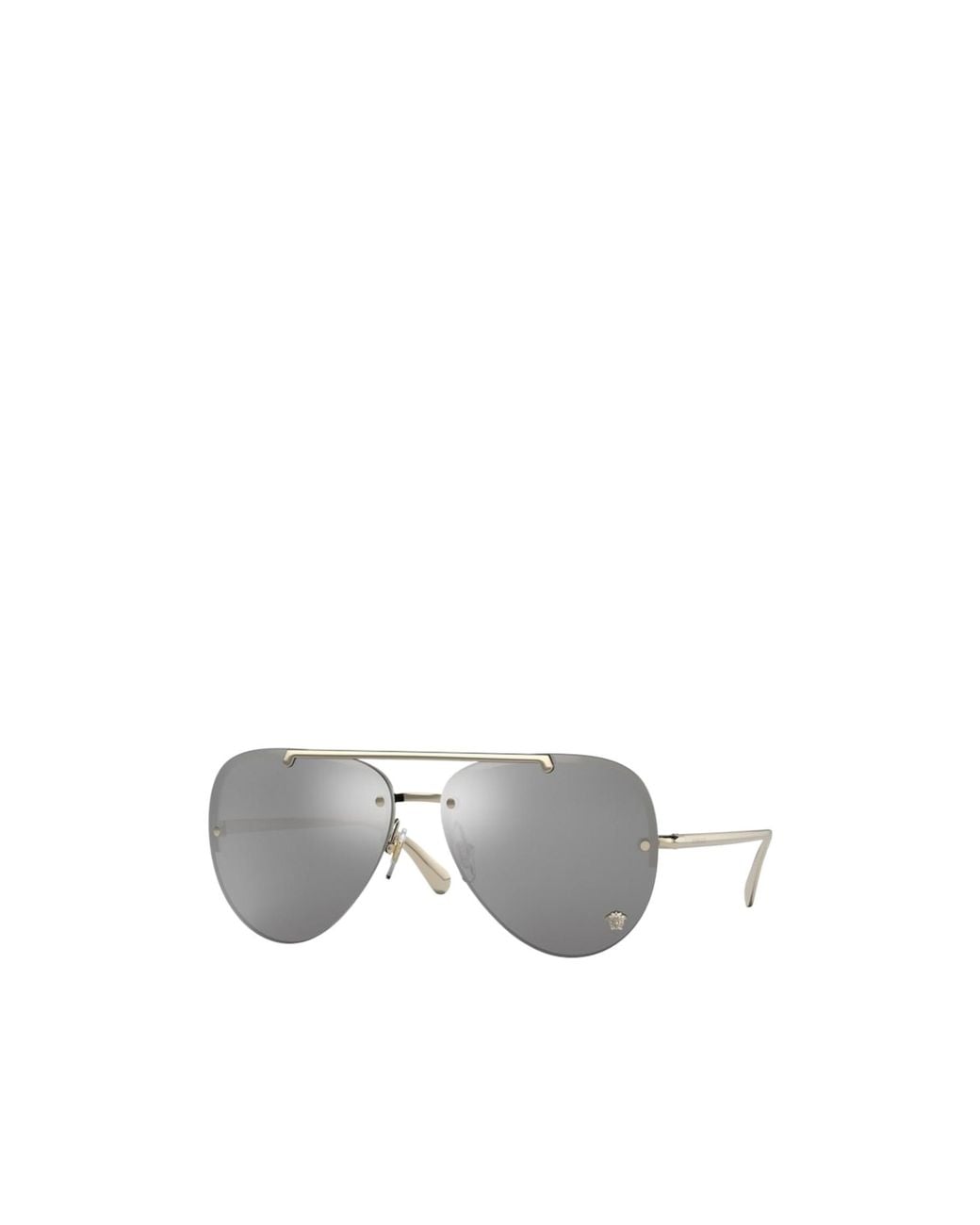 Versace White Eyewear Pilot Frame Sunglasses