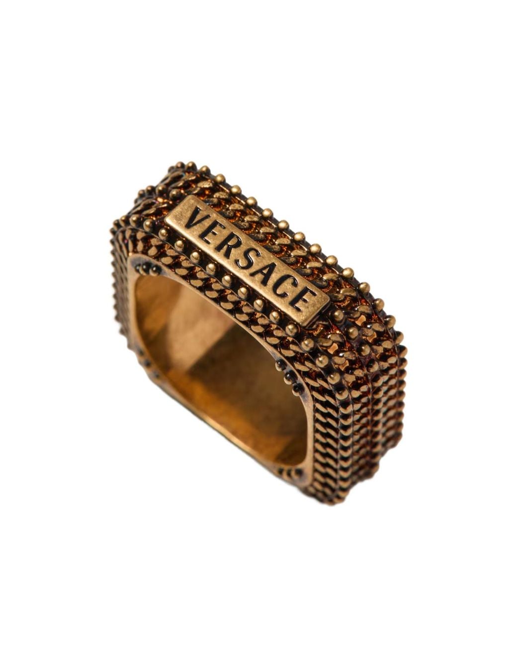 Versace Brown Axis Ring for men