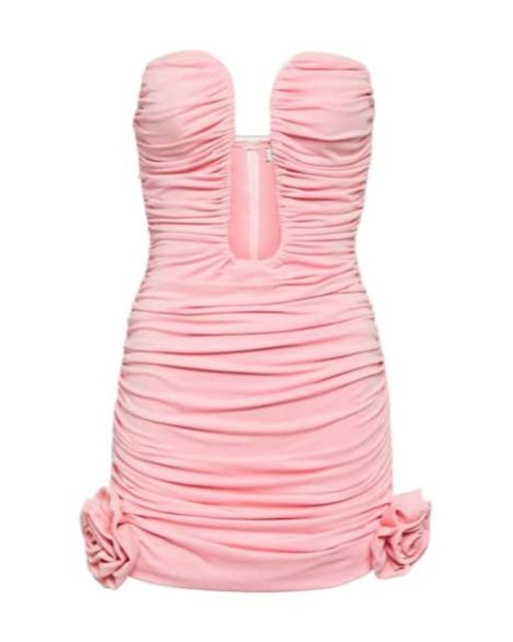 Magda Butrym Pink Floral-Appliqué Ruched Minidress
