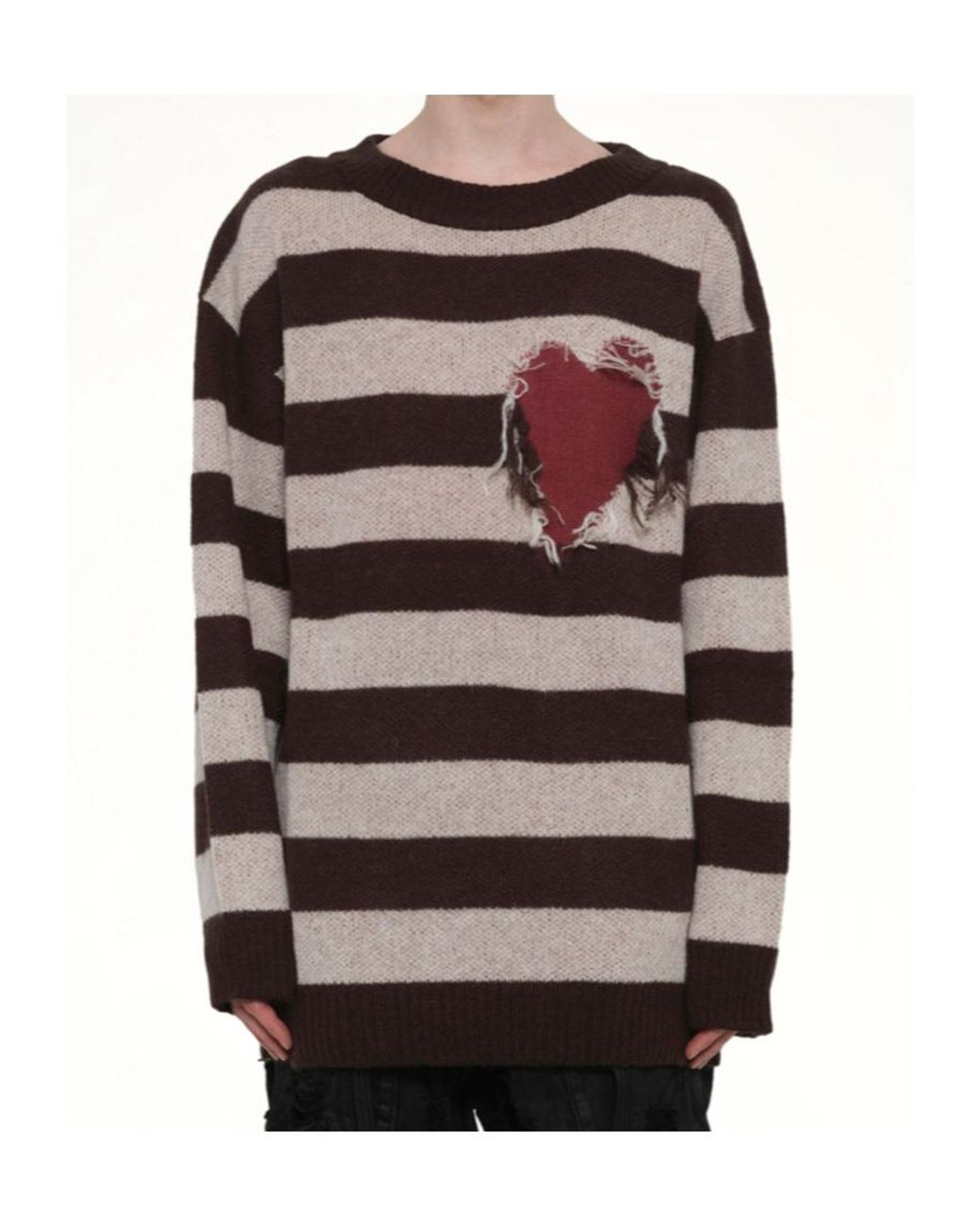 we11done Gray Striped Jumper for men