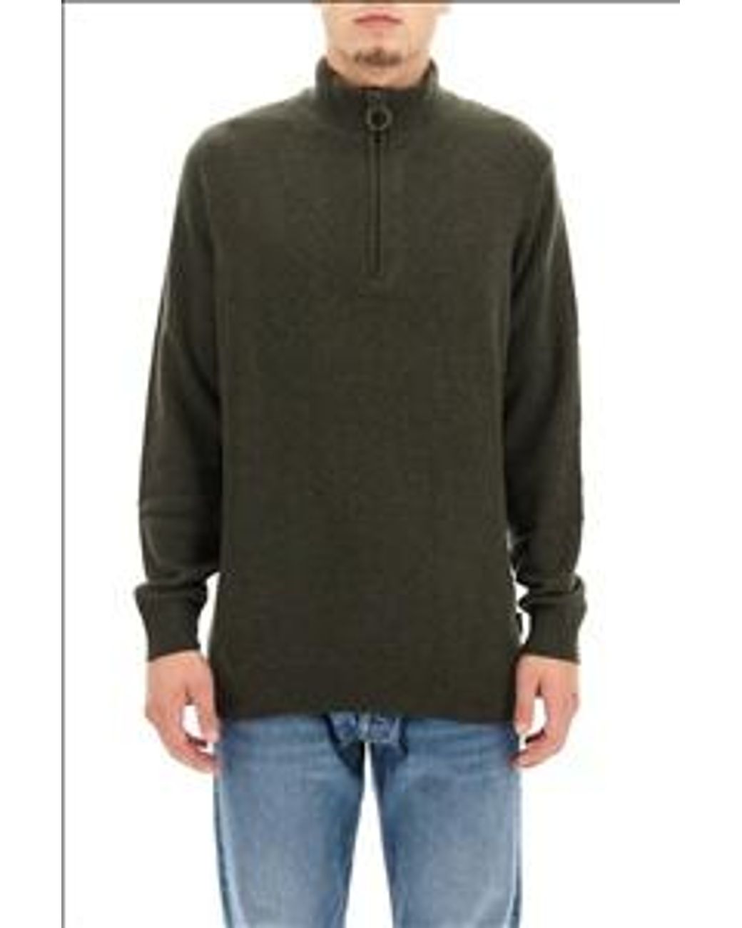 Barbour Green Long-Sleeved Sweater for men