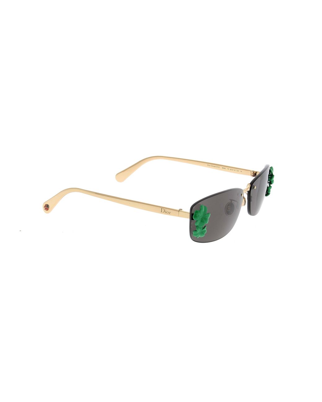 Dior White Eyewear Rectangular Embellished Sunglasses