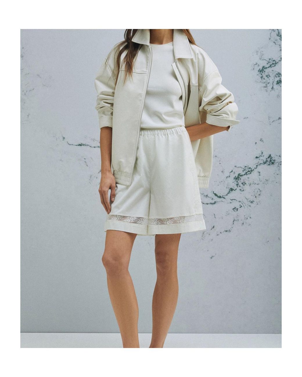 Marella White Lightweight Poplin Shorts