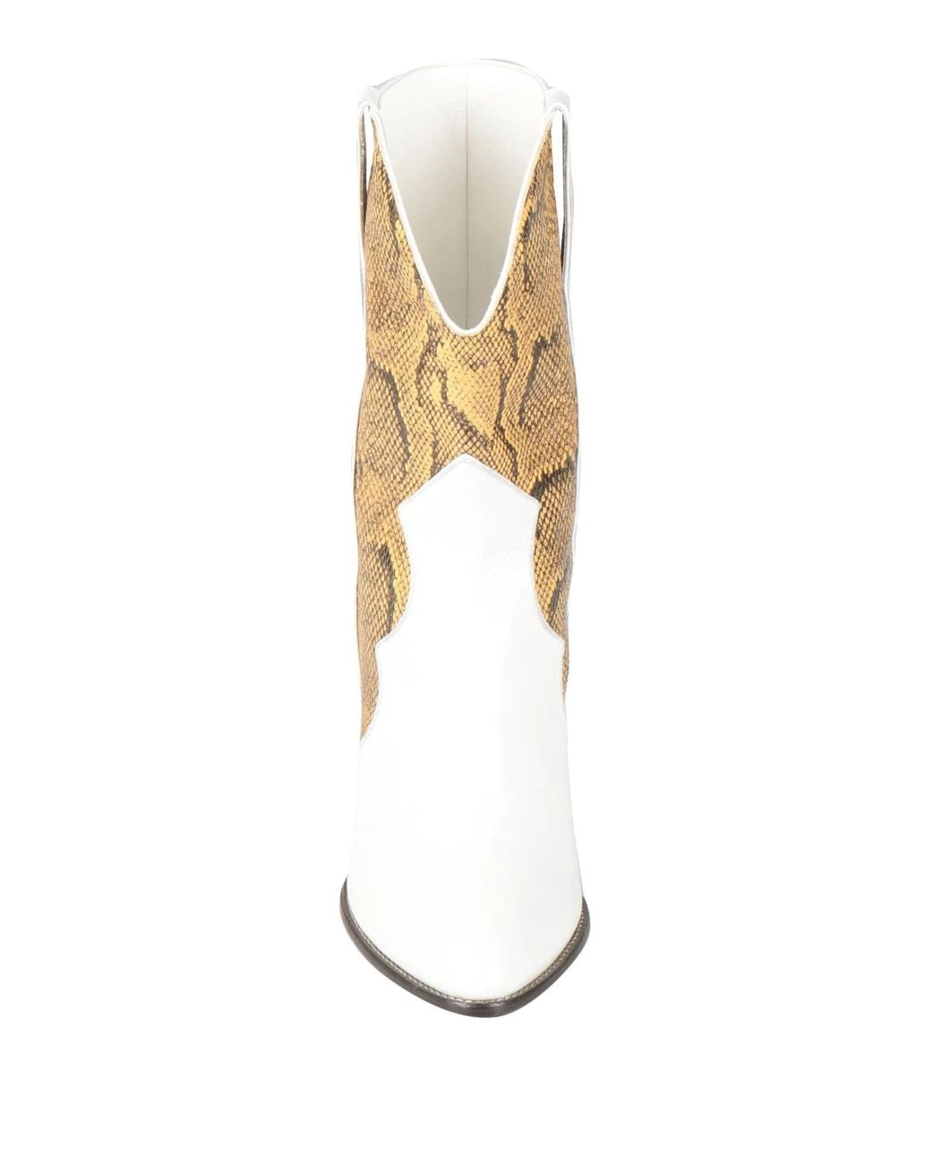 Isabel Marant White Snake-Print Ankle Boots