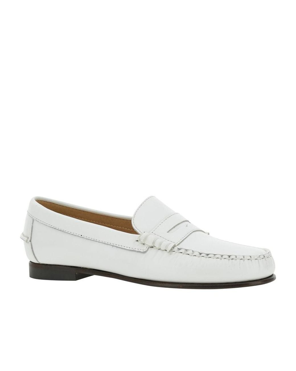 Sebago White Danielle Penny Slot Loafers