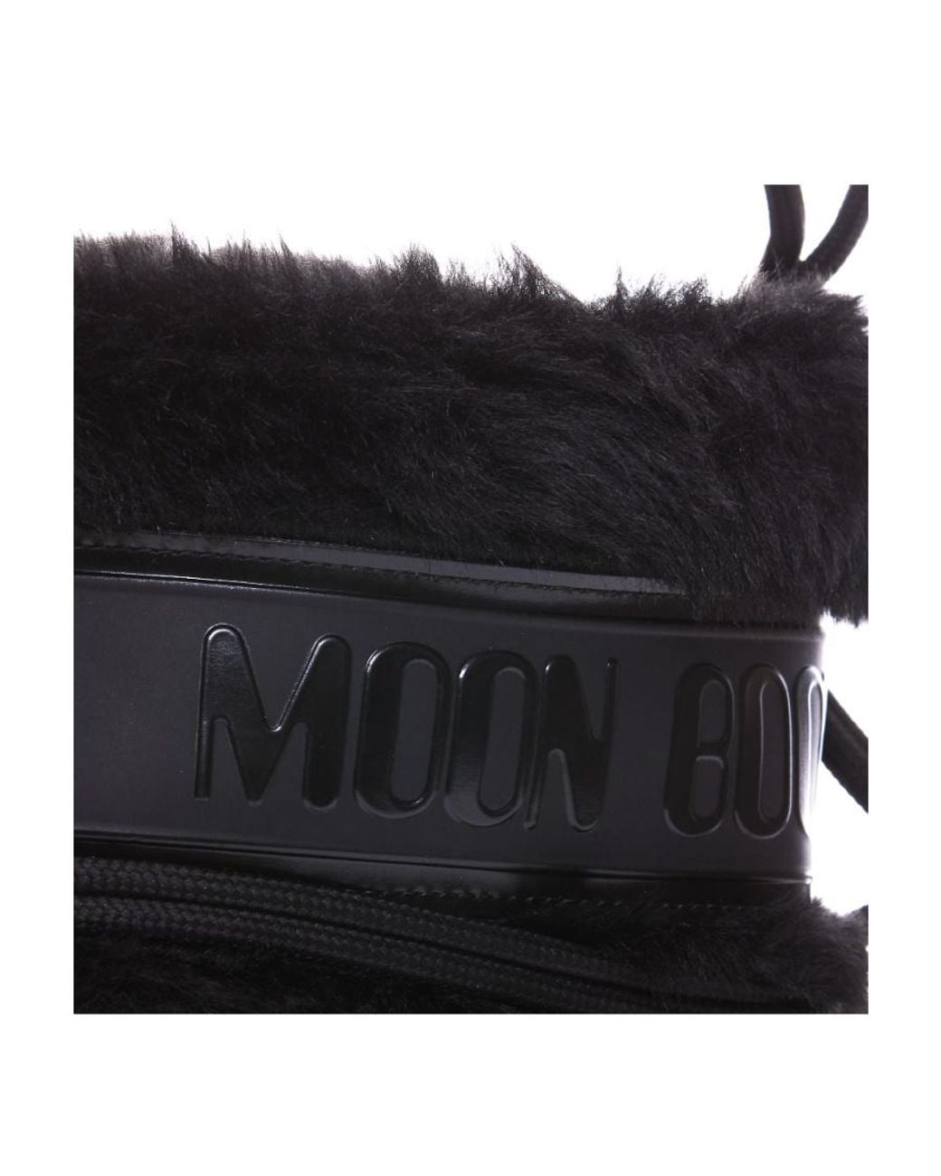 Moon Boot Black Icon Low Faux-Fur Detail Boots