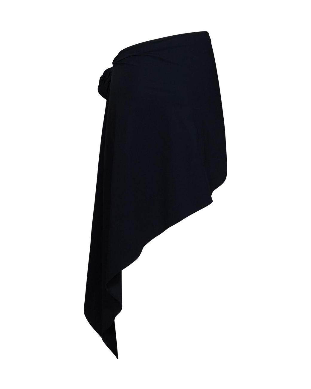 Magda Butrym Black Asymmetrical Draped Swim Skirt