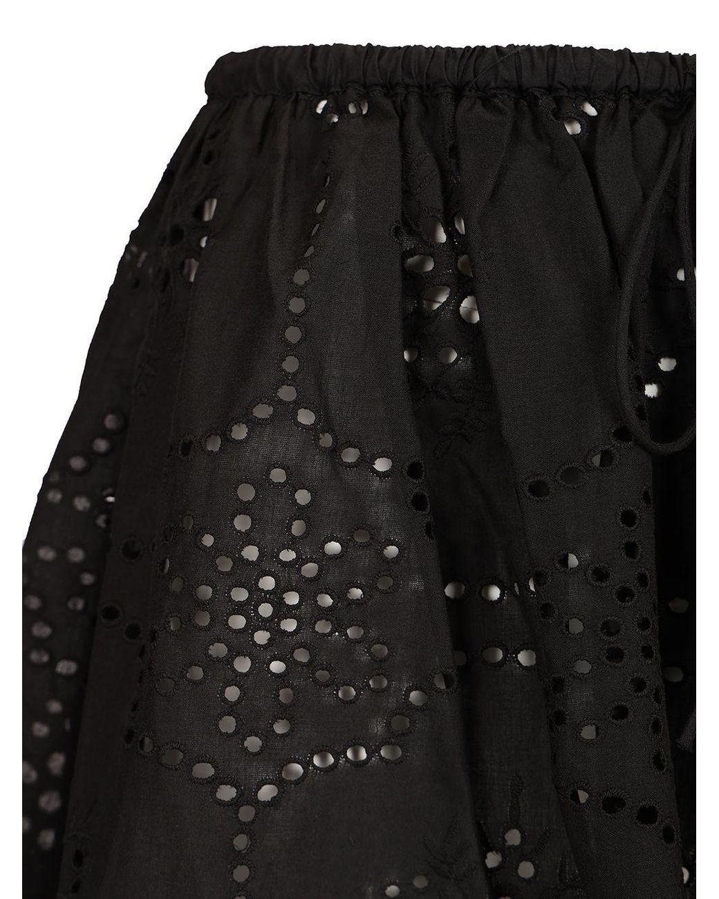 Matteau Black Broderie Embroidered Mini Skirt