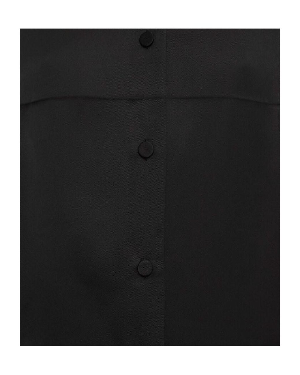 Jil Sander Black Long-Sleeved Twill Shirt