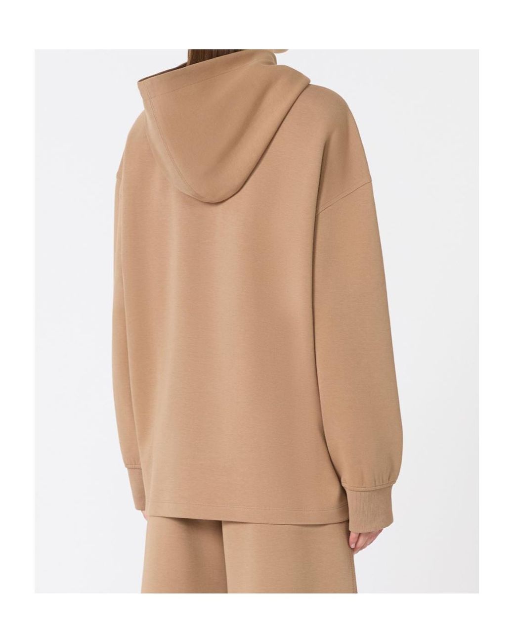 Max Mara Natural Visiera Logo Embroidered Hoodie