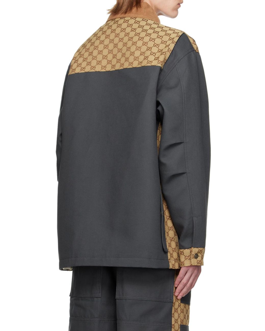 Gucci Blue Monorammed Corduroy Overshirt for men