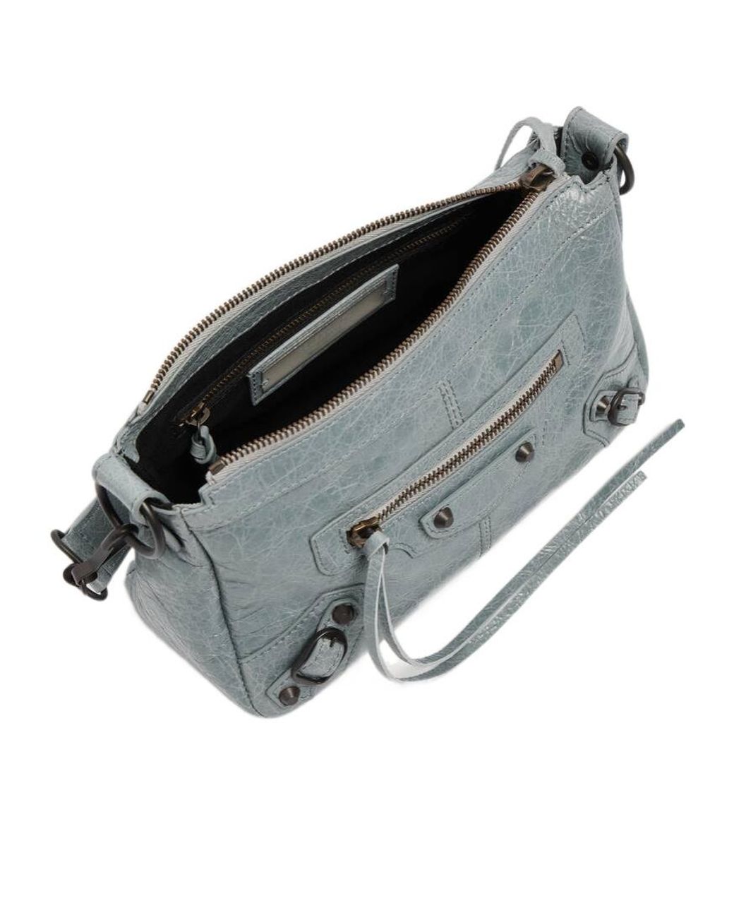 Balenciaga Gray Le City Moto Mini Shoulder Bag