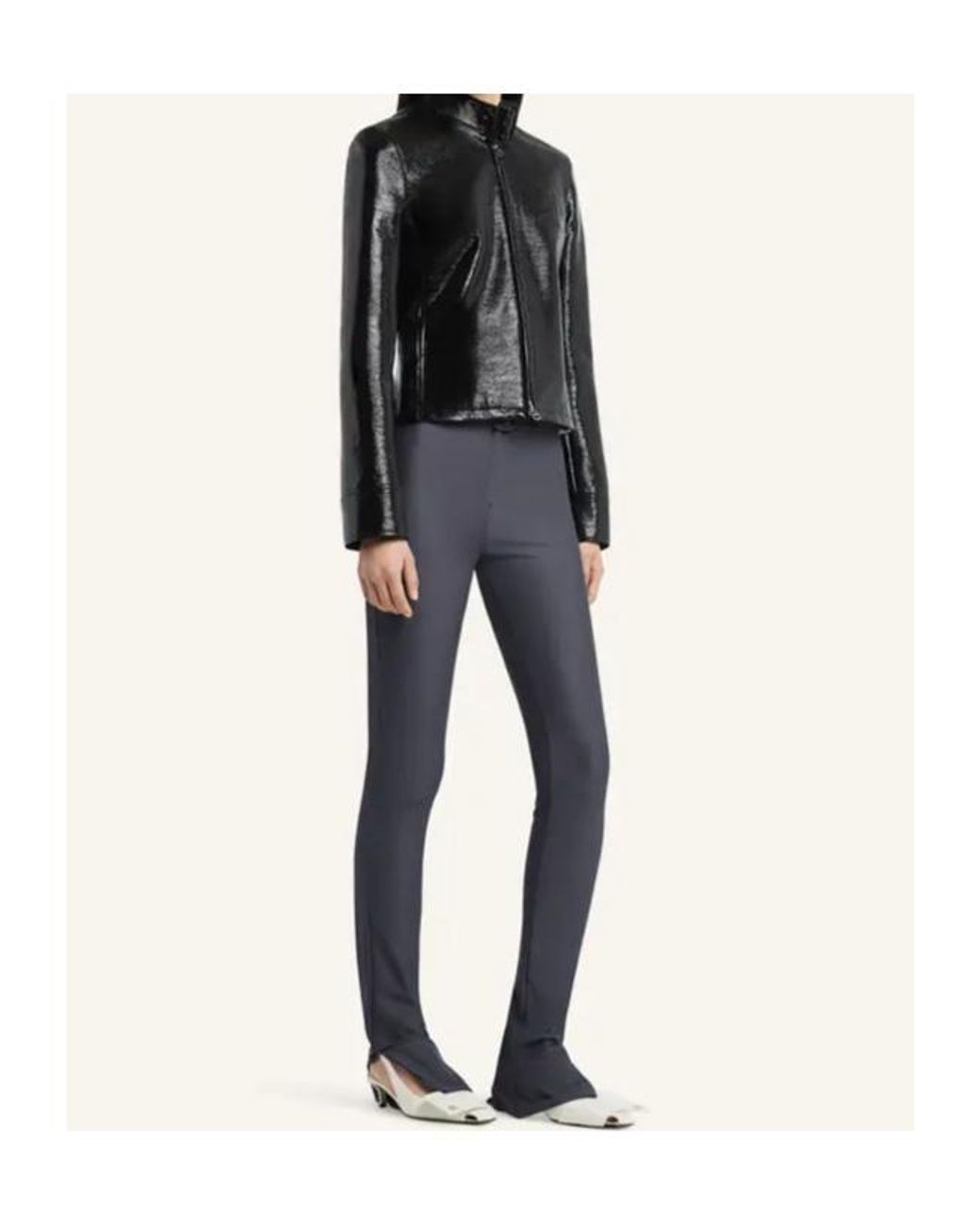 Courreges Black Courrèges Buckle-Neck Zipped City Jacket