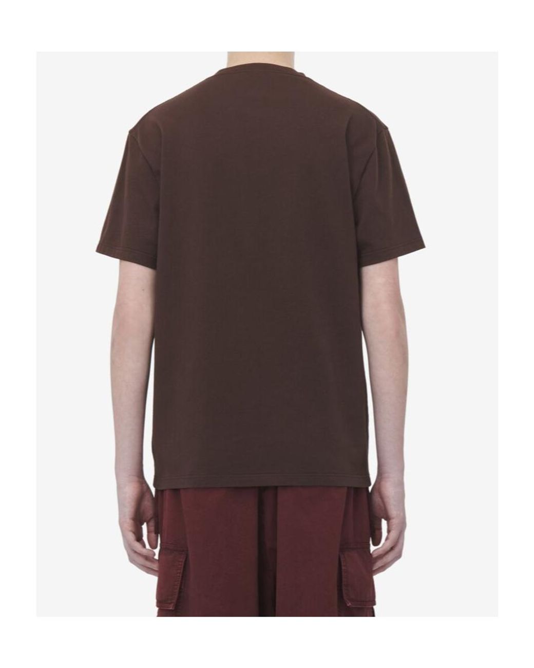 McQueen Red Painting Printed Crewneck T-Shirt for men
