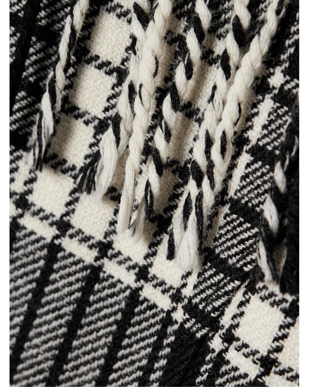 Polo Ralph Lauren Black Plaid Fringe-Trim Jacket