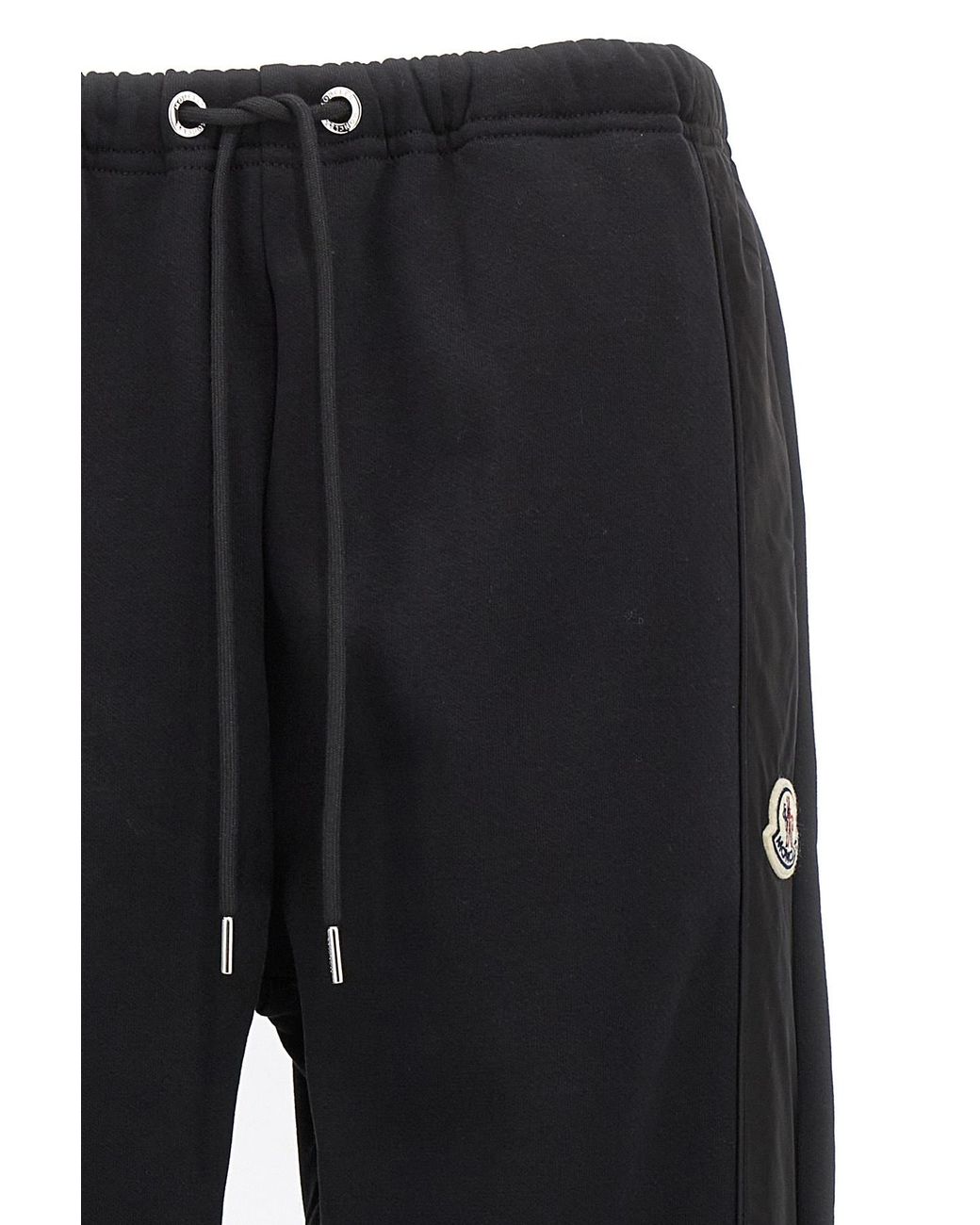 Moncler Black Logo Patch Drawstring Joggers