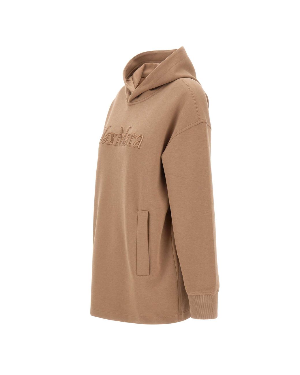 Max Mara Natural Visiera Logo Embroidered Hoodie