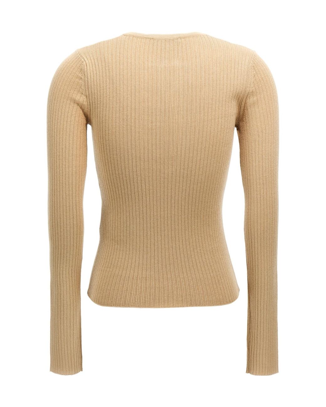 Max Mara Natural V-Neck Long-Sleeved Sweater