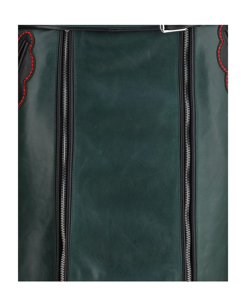 Marni Green Deep Leather Skirt With Leaf Pockets