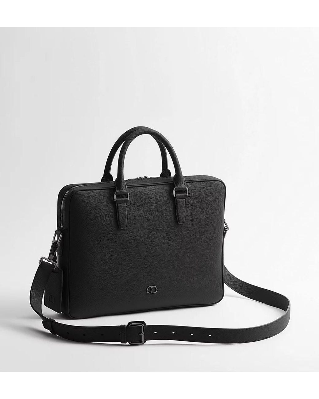 Dior Black Cd Icon Zipped Briefcase for men