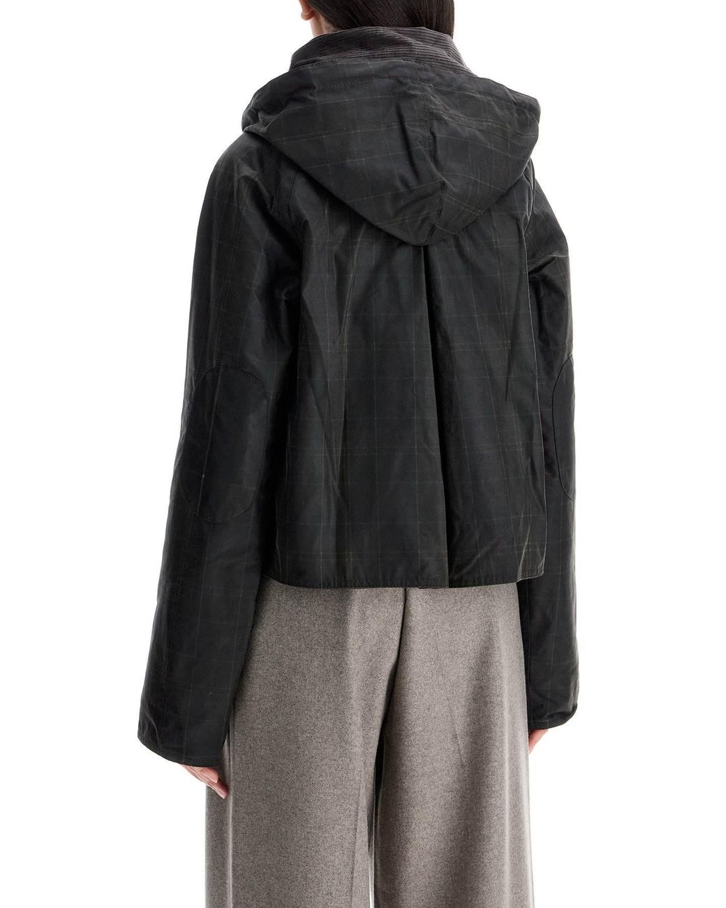 Barbour Black X Ganni Tartan Waxed Anorak