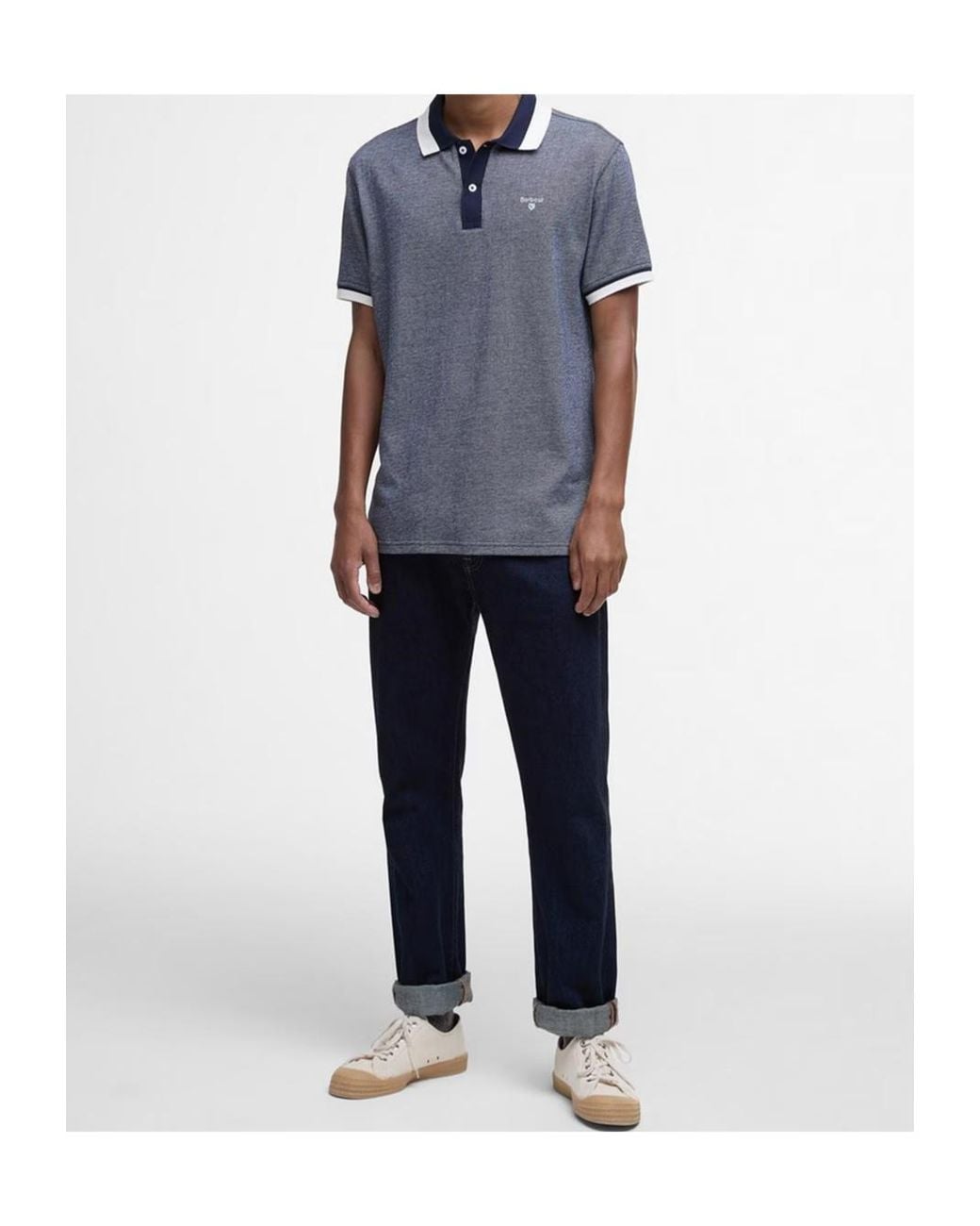 Barbour Gray Short-Sleeved Polo Shirt for men