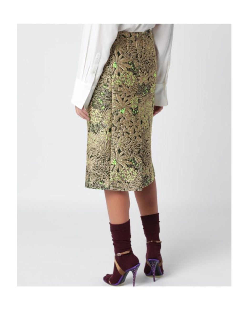 Dries Van Noten Multicolor Floral Skirt
