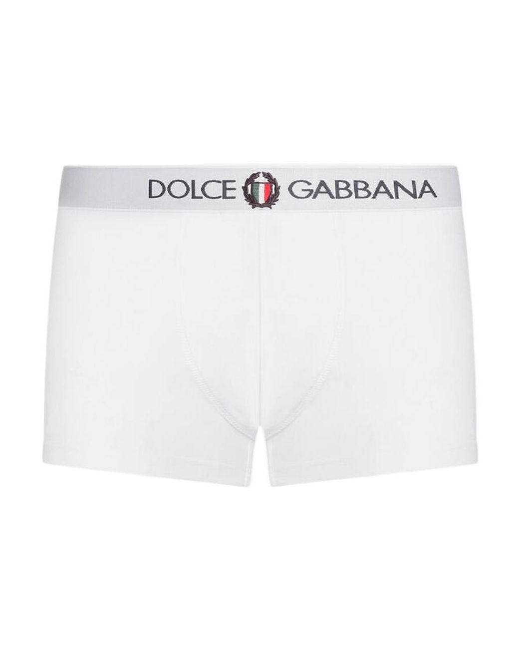 Dolce & Gabbana White Logo Waistband Boxers for men