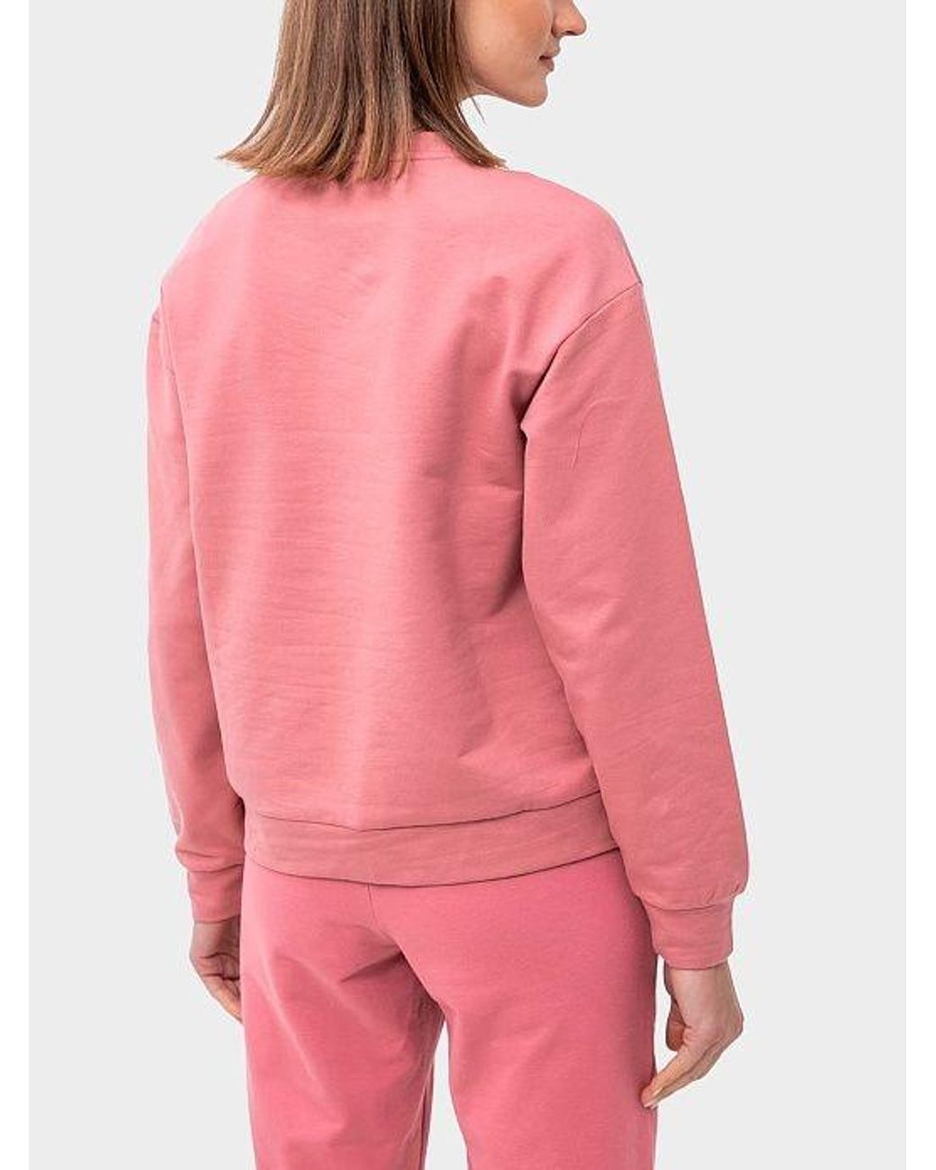 EA7 Pink Round Collar Logo Sweater