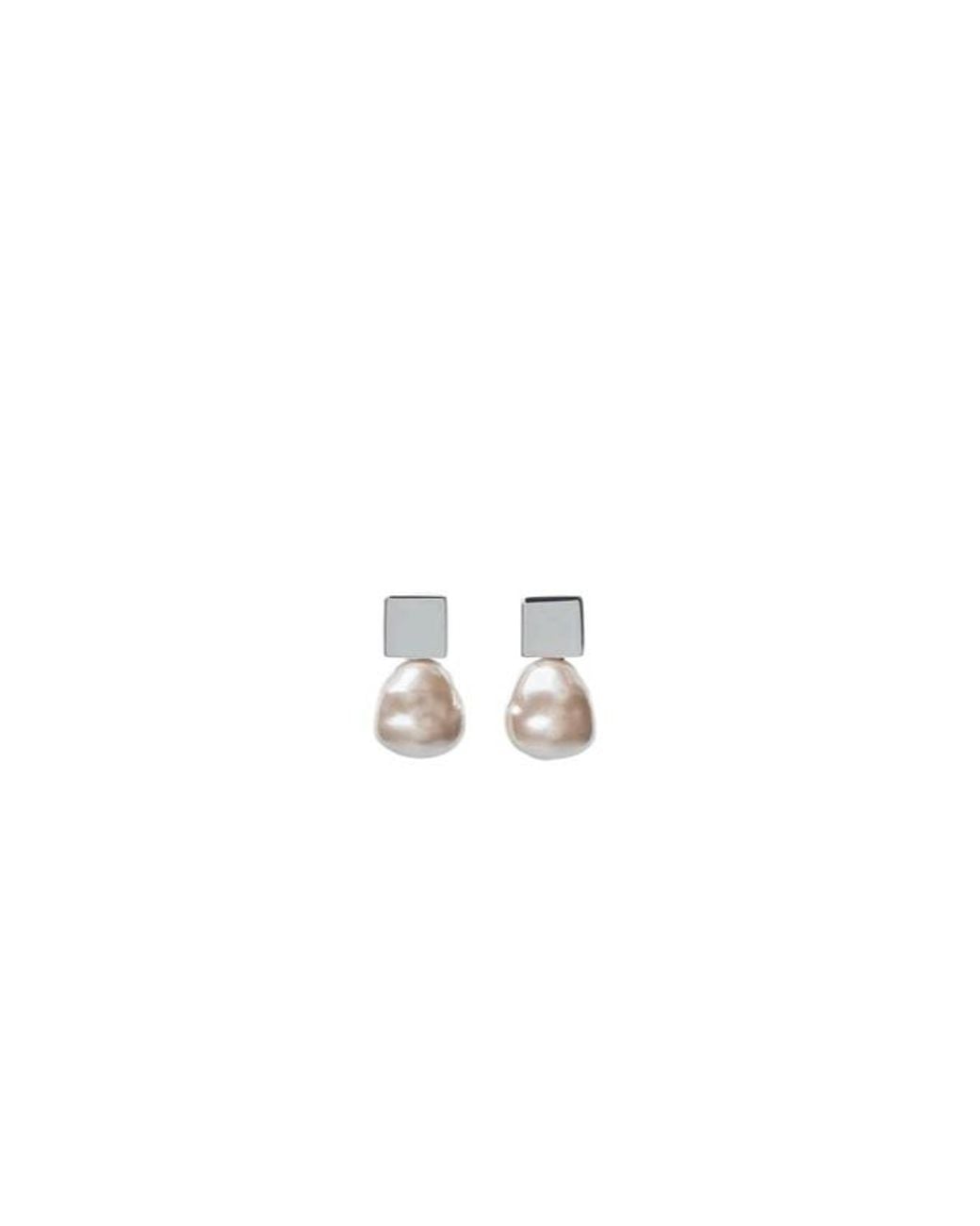 Phoebe Philo White Pear Drop Earrings