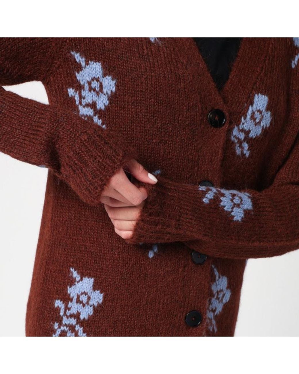 Jil Sander Red Long-Sleeved Cardigan