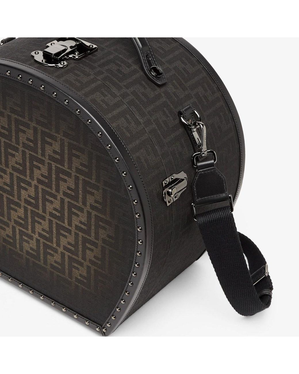 Fendi Black Ff Jacquard Hat Box for men