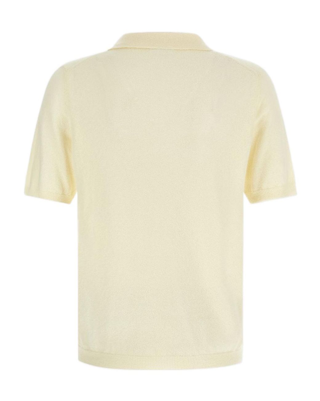 Roberto Collina White Textured Short-Sleeve Polo Shirt for men