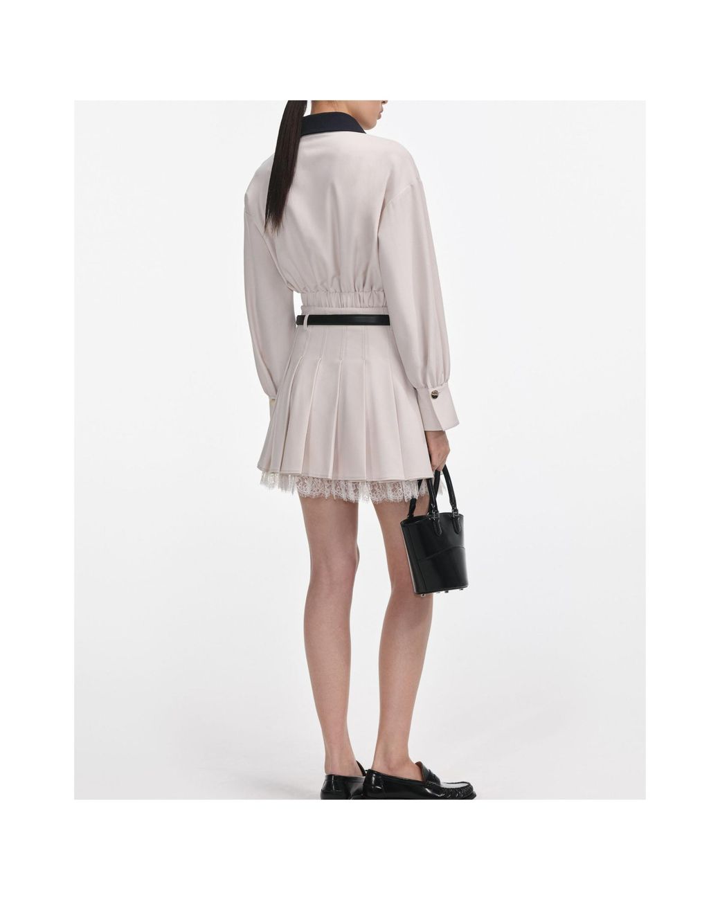 Self-Portrait White Self Portrait Lace-Trim Zipped Jacket