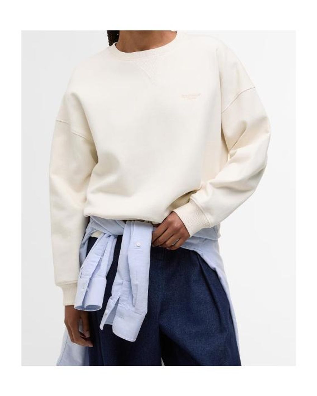 Barbour Natural Long-Sleeved Crew Neck Sweatshirt