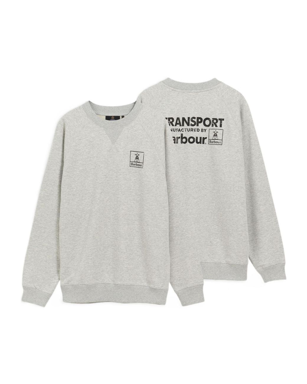 Barbour Gray Logo-Print Raglan-Sleeve Sweater for men