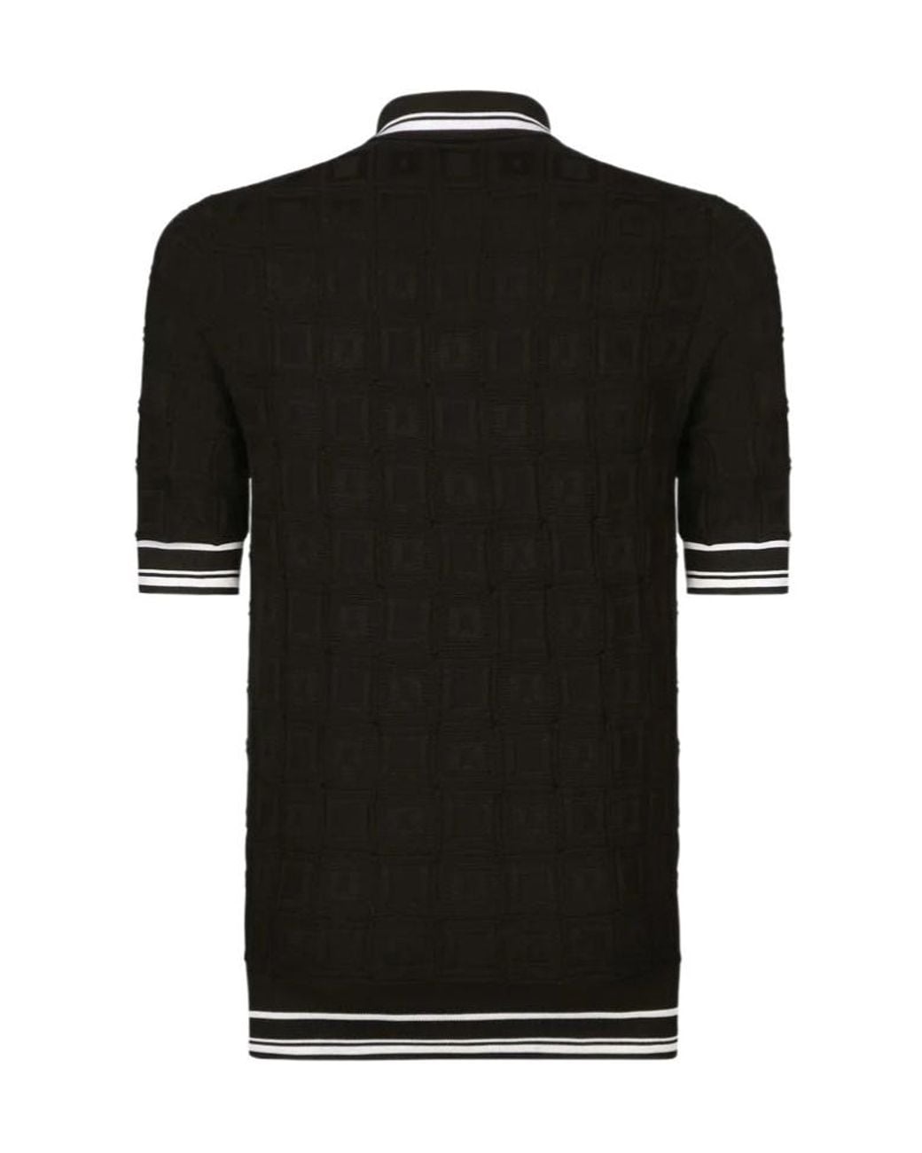 Dolce & Gabbana Black Logo-Embroidered Polo Shirt for men