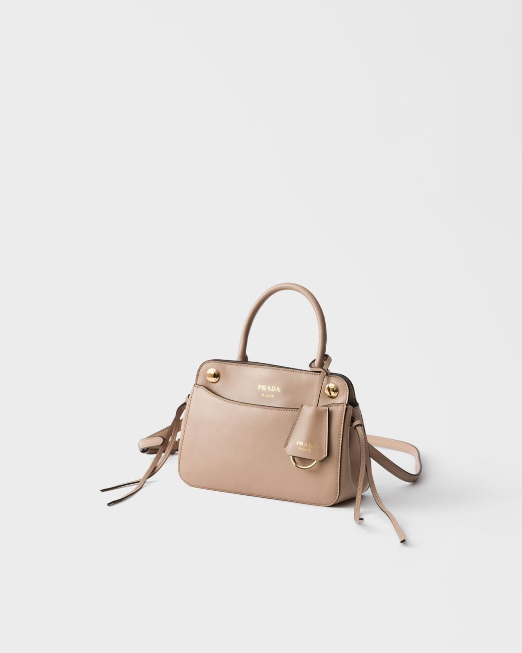 Prada Natural Carry Mini Leather Handbag