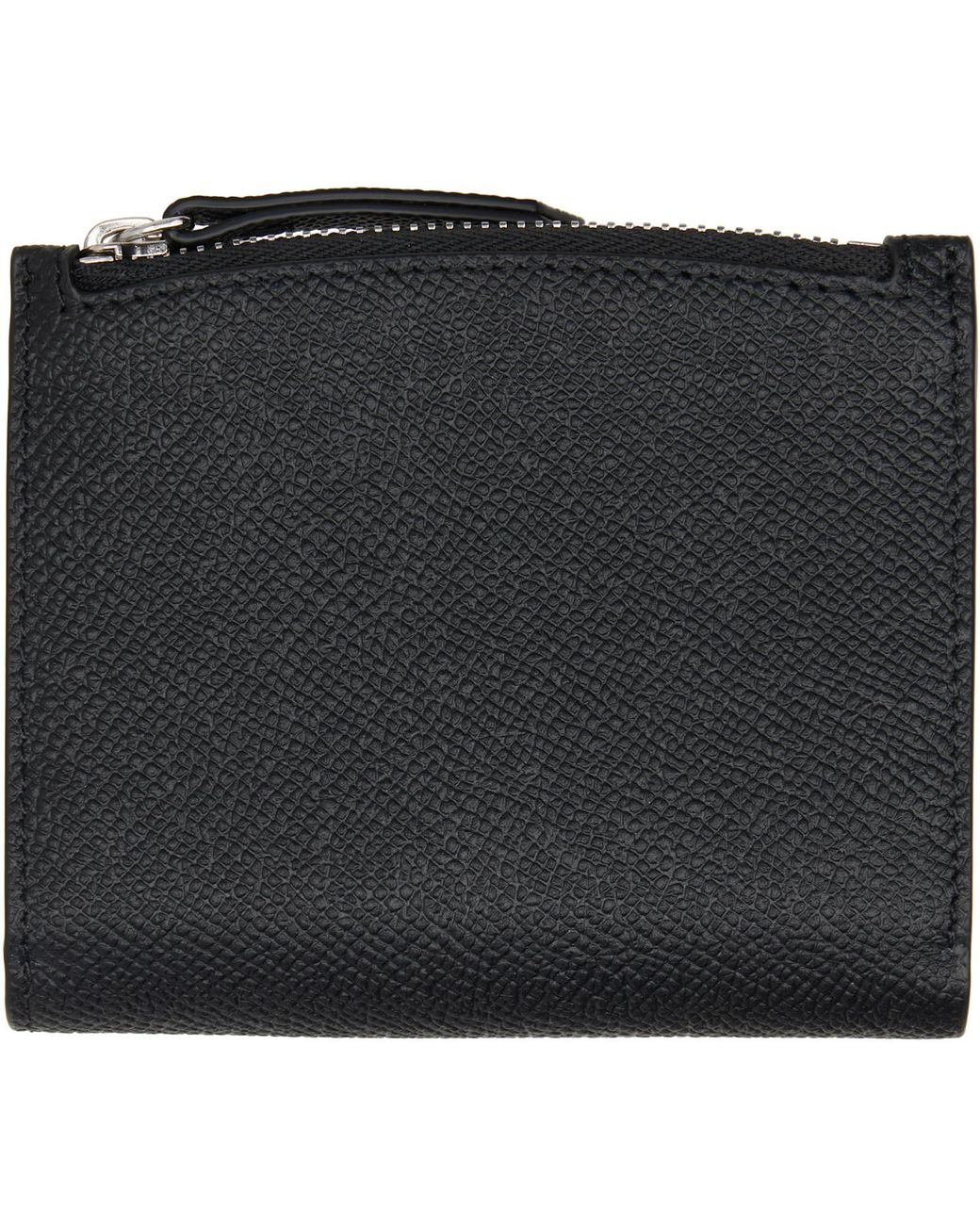Maison Margiela Black Four Stitches Tri-Fold Wallet for men