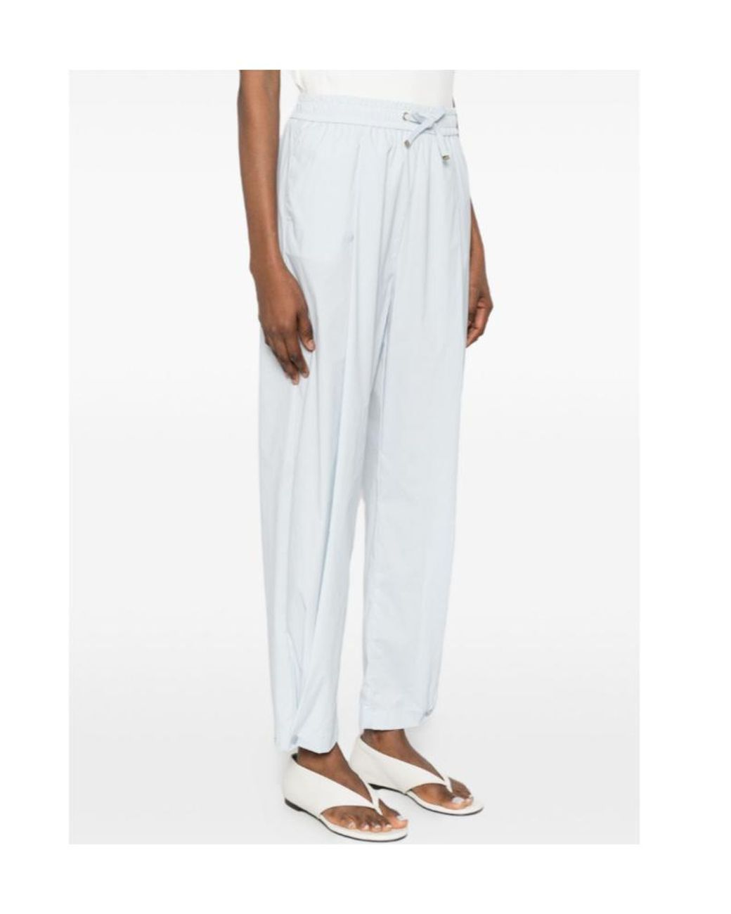 Herno White Drawstring-Fastening Trousers