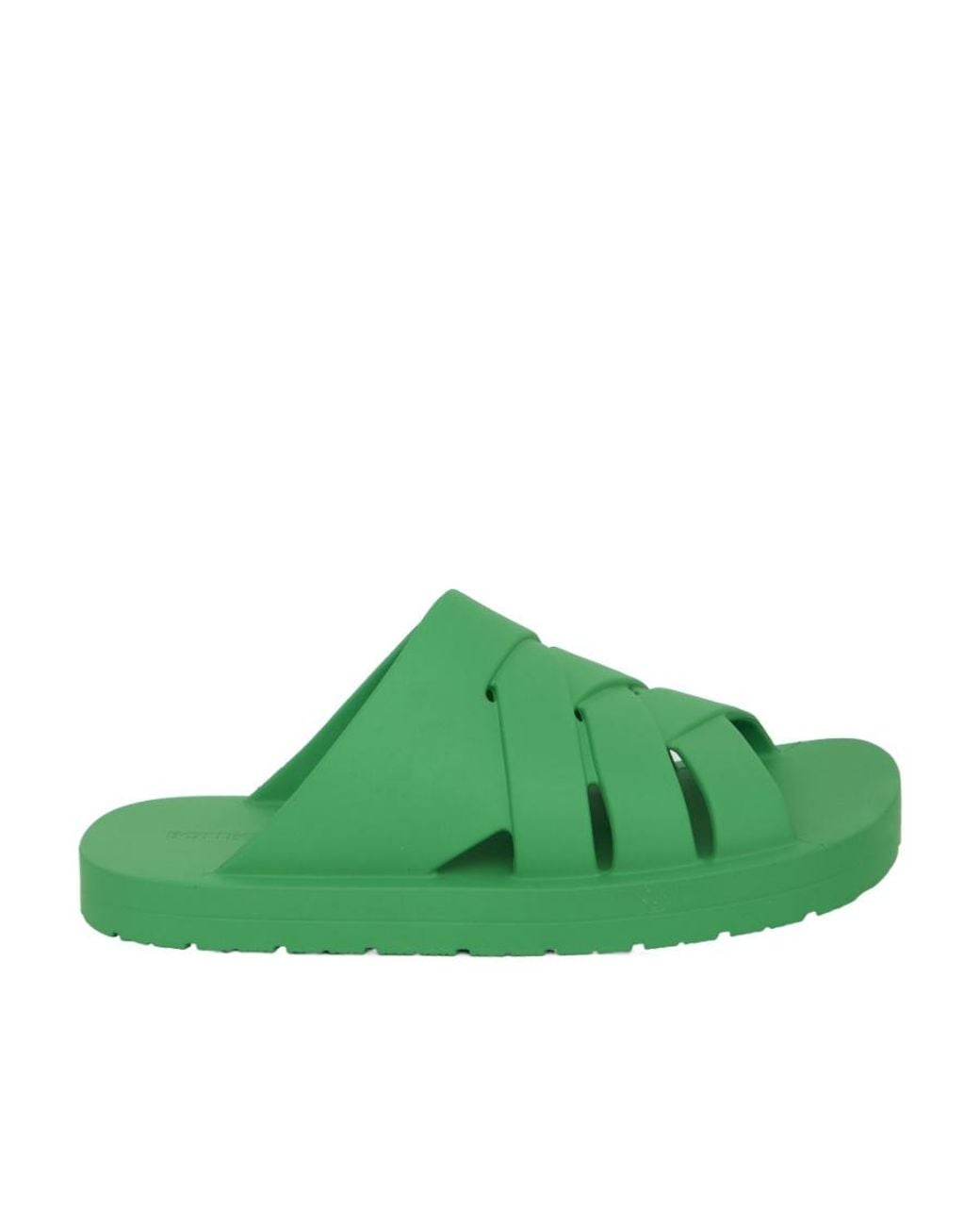 Bottega Veneta Green Intreccio Slip-On Sandals for men