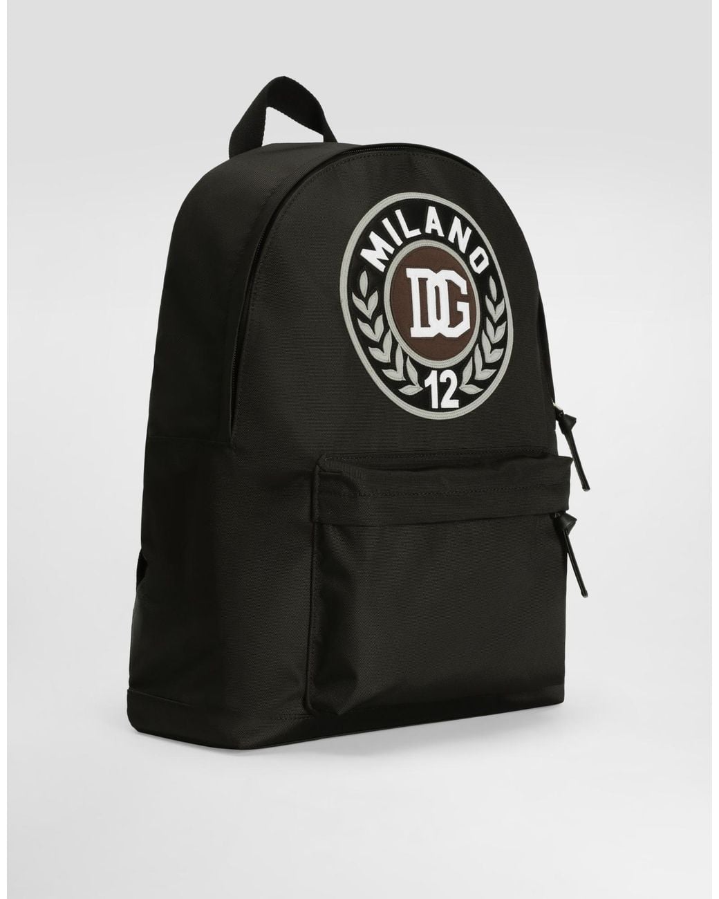 Dolce & Gabbana Black Logo-Patch Backpack
