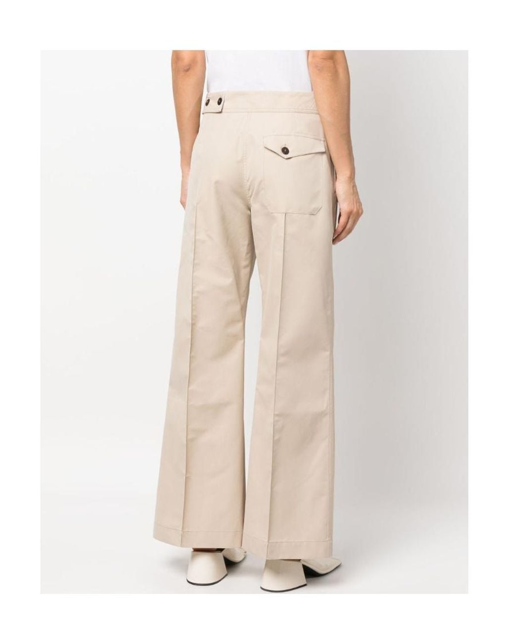 Studio Nicholson Natural Low Rise Tailored Straight-Leg Trousers