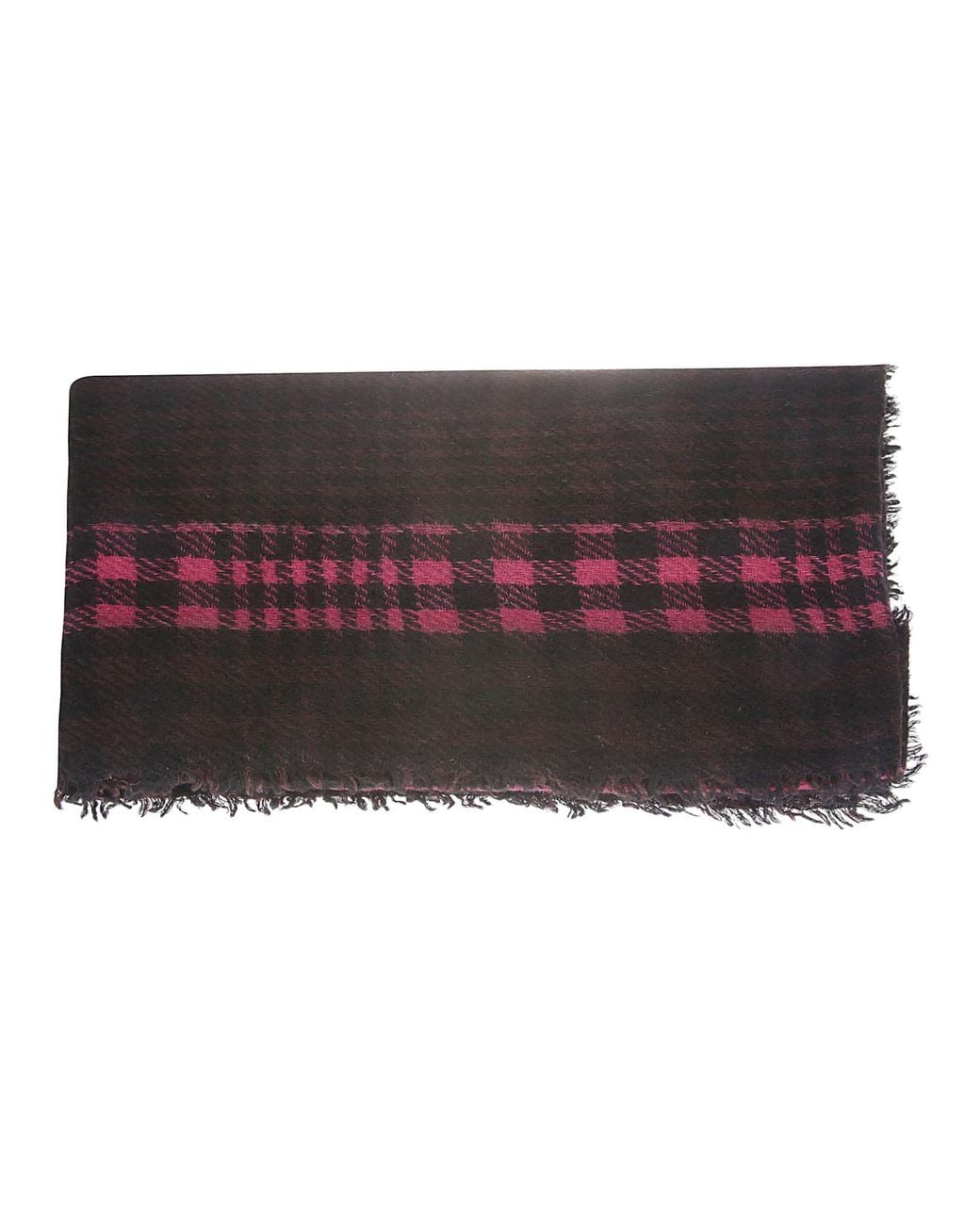 Faliero Sarti Red Checked Fringed-Edge Scarf