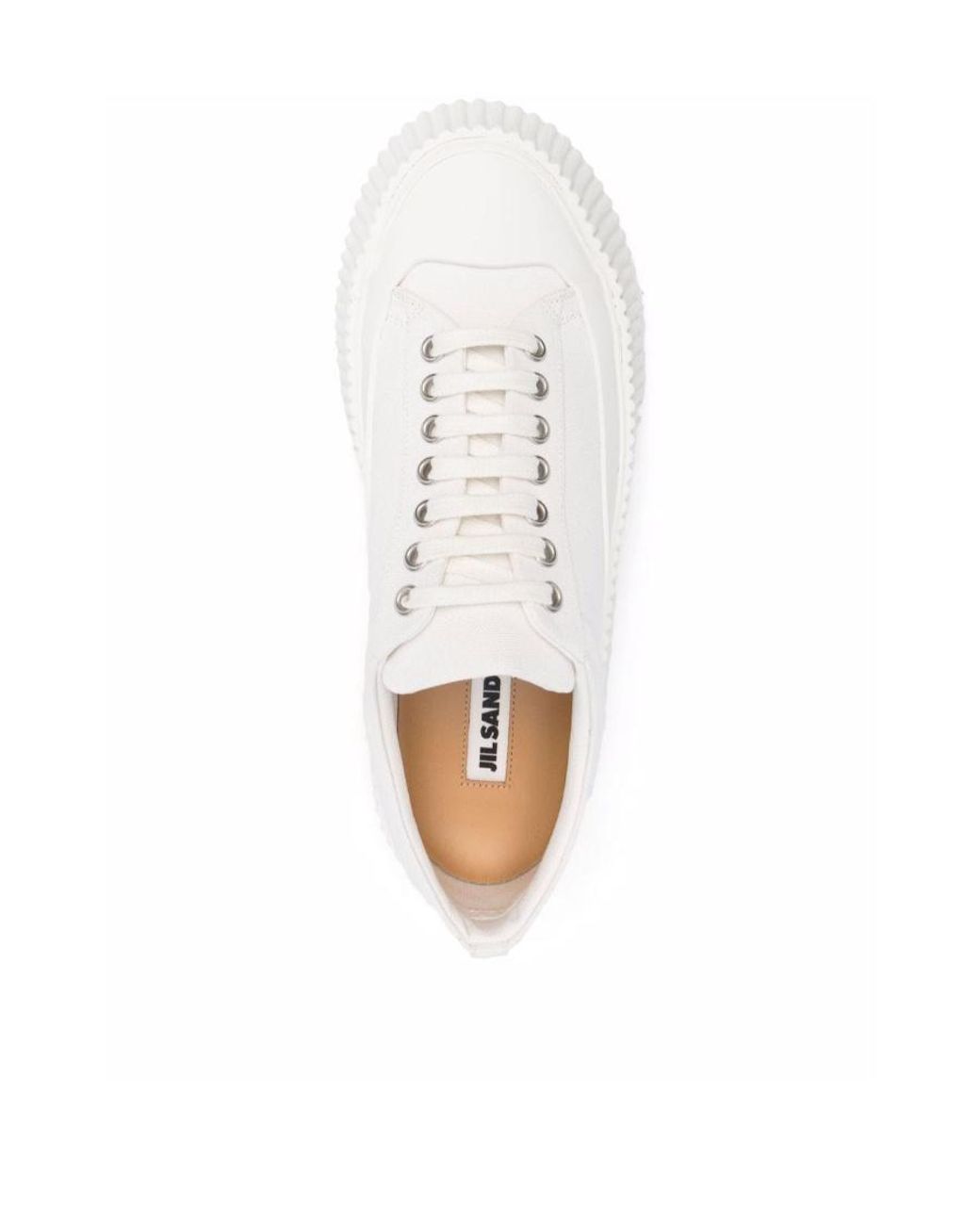 Jil Sander White Olona Flatform Sneakers