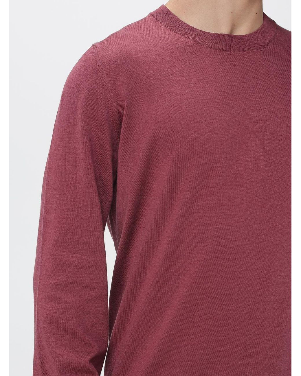 Brunello Cucinelli Red Grape Cotton Sweater for men
