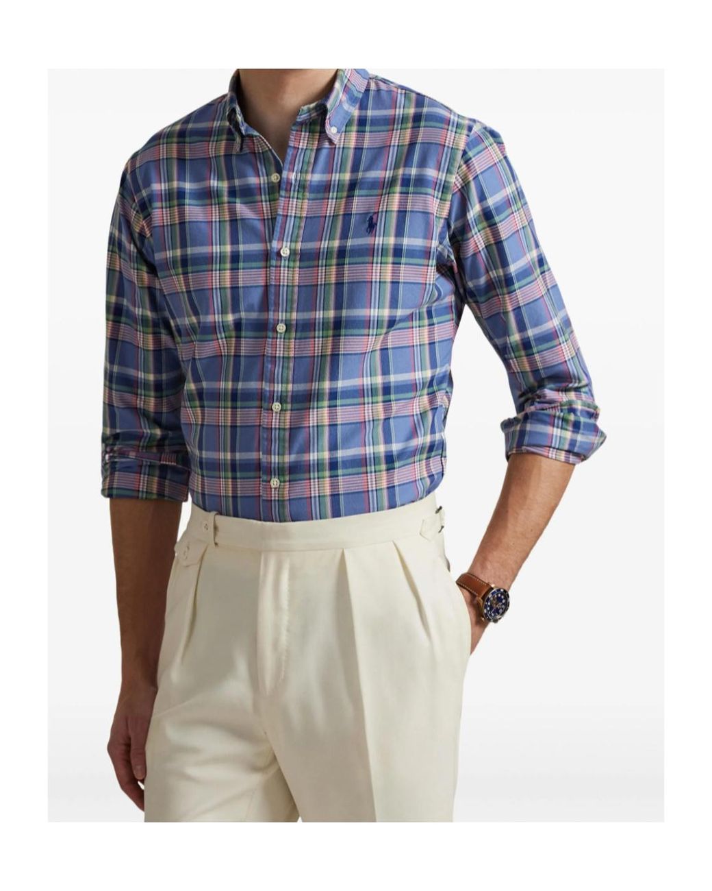 Polo Ralph Lauren Blue Checked Shirt for men