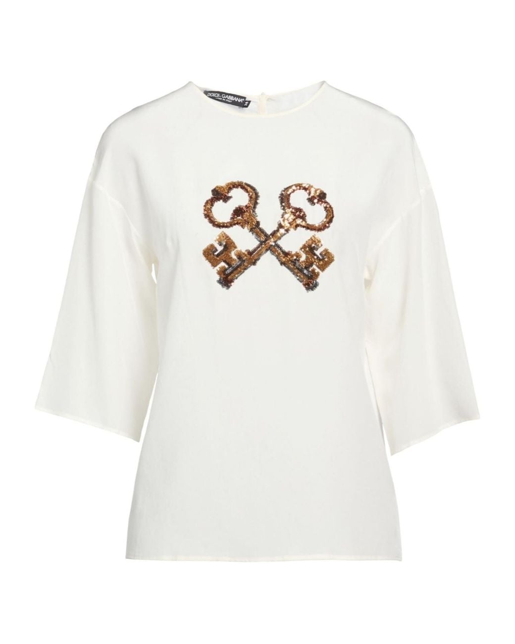 Dolce & Gabbana White Solid-Color T-Shirt